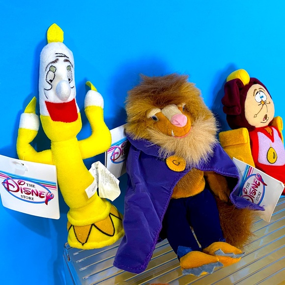 DISNEY EXCLUSIVE NWT VTG 90s BEAUTY AND THE BEAST BEAN BAG PLUSH COMPLETE SET/6 - Picture 4 of 16